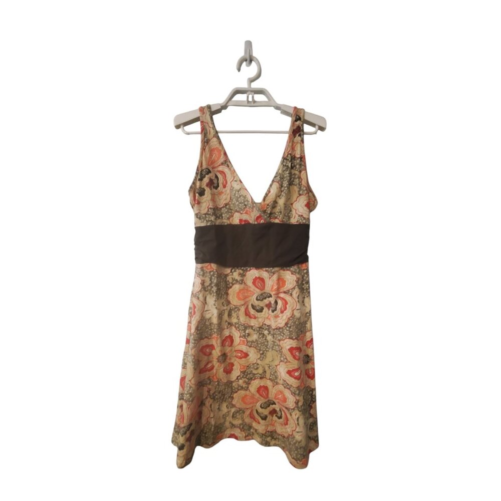 Patagonia dress womens size Medium knit beige coral green Organic Cotton